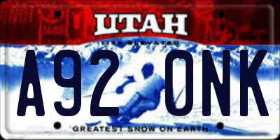 UT license plate A920NK