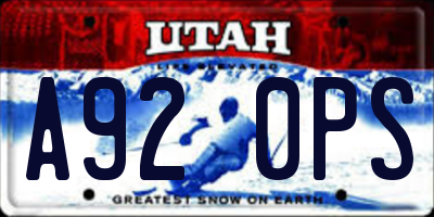 UT license plate A920PS