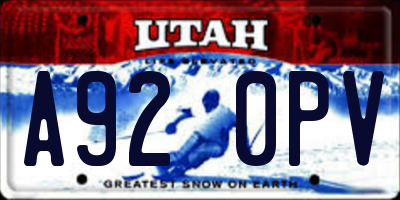UT license plate A920PV