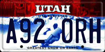 UT license plate A920RH
