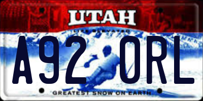 UT license plate A920RL