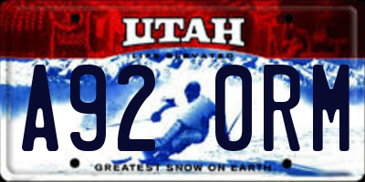 UT license plate A920RM