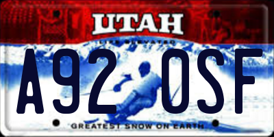 UT license plate A920SF