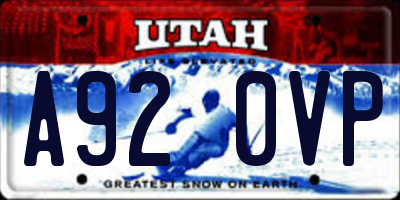 UT license plate A920VP