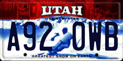 UT license plate A920WB