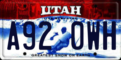 UT license plate A920WH