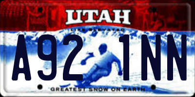UT license plate A921NN