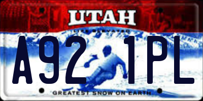 UT license plate A921PL