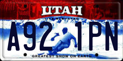 UT license plate A921PN