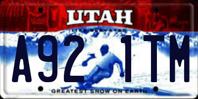 UT license plate A921TM