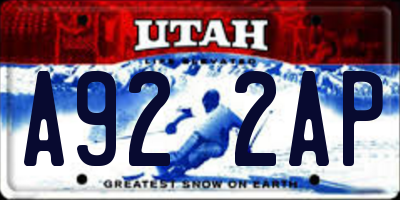 UT license plate A922AP