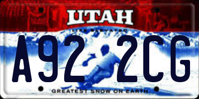 UT license plate A922CG