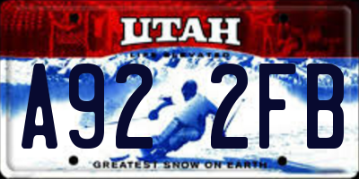 UT license plate A922FB