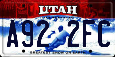 UT license plate A922FC