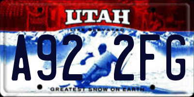 UT license plate A922FG