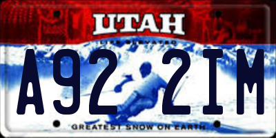 UT license plate A922IM