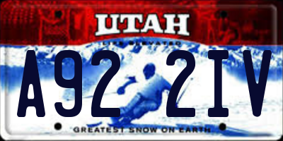UT license plate A922IV