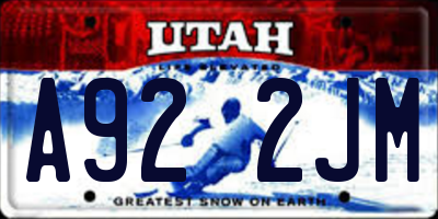 UT license plate A922JM