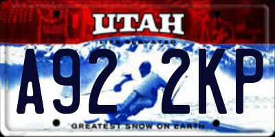 UT license plate A922KP