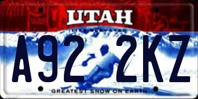 UT license plate A922KZ
