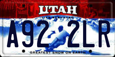 UT license plate A922LR