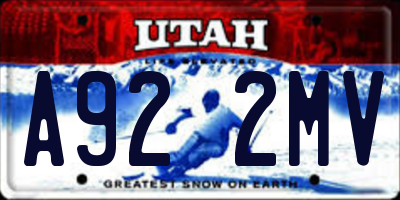 UT license plate A922MV