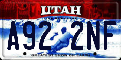 UT license plate A922NF