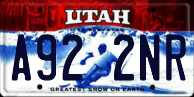 UT license plate A922NR