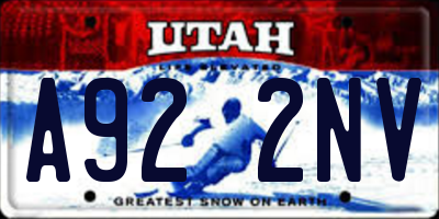 UT license plate A922NV