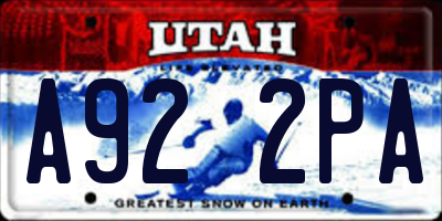 UT license plate A922PA