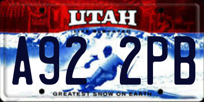 UT license plate A922PB