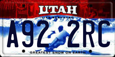 UT license plate A922RC