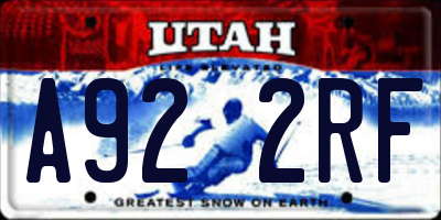 UT license plate A922RF