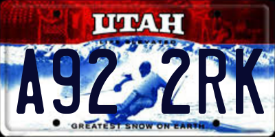 UT license plate A922RK