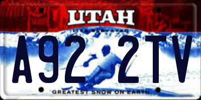 UT license plate A922TV