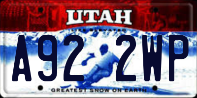 UT license plate A922WP