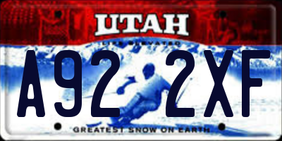 UT license plate A922XF