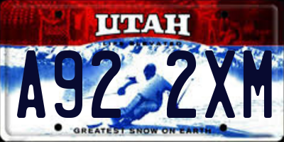 UT license plate A922XM
