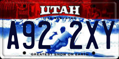 UT license plate A922XY