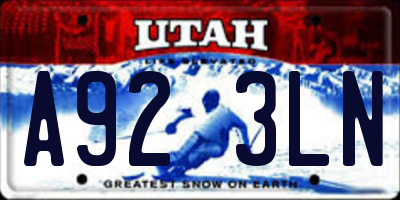 UT license plate A923LN