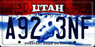 UT license plate A923NF