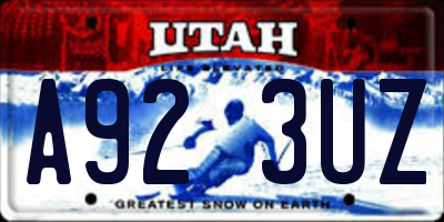 UT license plate A923UZ