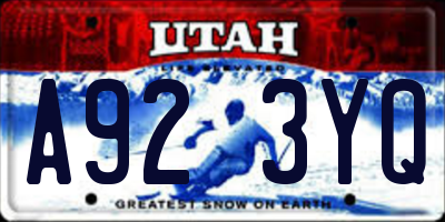 UT license plate A923YQ