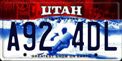 UT license plate A924DL