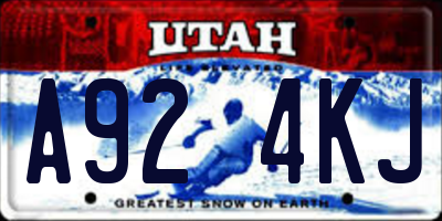 UT license plate A924KJ
