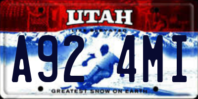 UT license plate A924MI