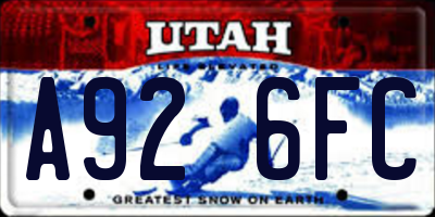 UT license plate A926FC