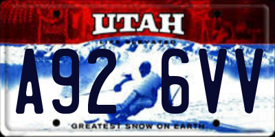 UT license plate A926VV