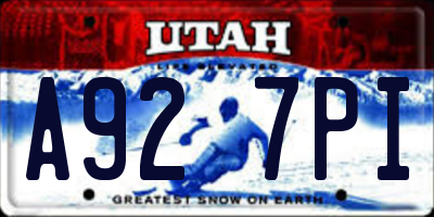 UT license plate A927PI