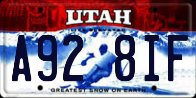 UT license plate A928IF